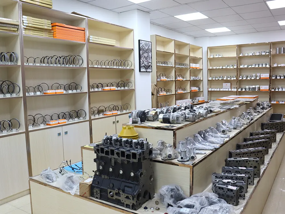 This is the sample room used by baileparts to display engine parts, which contains some hot-selling product samples.