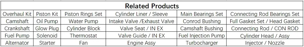 baileparts diesel engine part supplier related products